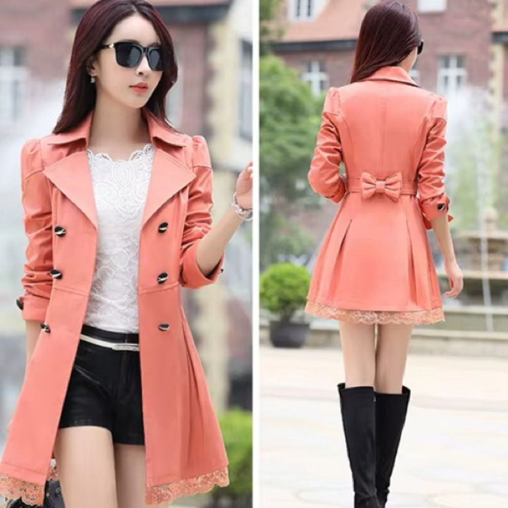 Coral Trench Coat
